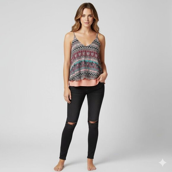 HOLLISTER size small tiered boho top - Picture 1 of 4